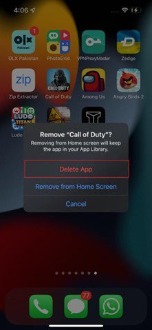 Part 2: Delete Unused Apps to avoid iPhone Error 4013