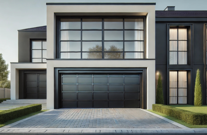 Black Garage Doors with Windows