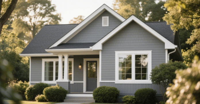 Gray House with White Trim
